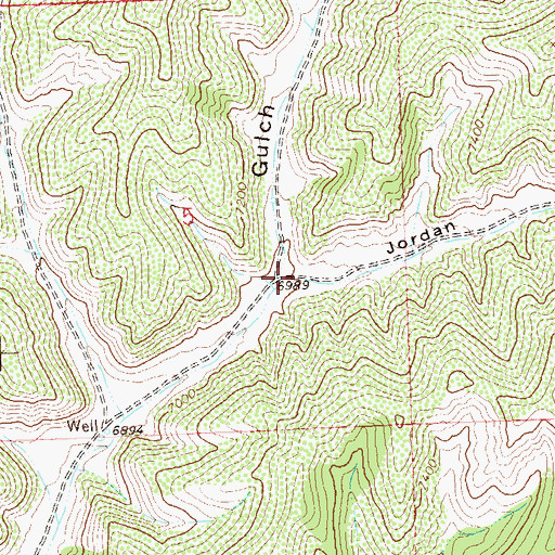 Topographic Map of Jordan Draw, CO