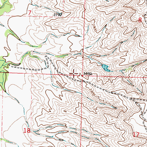 Topographic Map of Upper Rotten Grass School (historical), MT