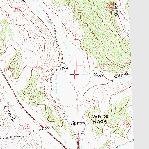 Topographic Map of Goff Camp Gulch, CO