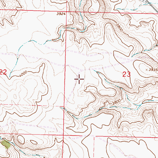 Topographic Map of Youngs Creek School (historical), MT