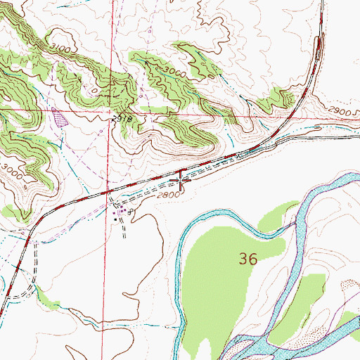Topographic Map of Ryan (historical), MT