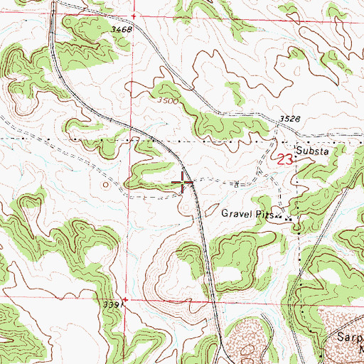 Topographic Map of Kuehn, MT