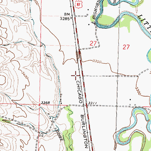 Topographic Map of Ionia (historical), MT