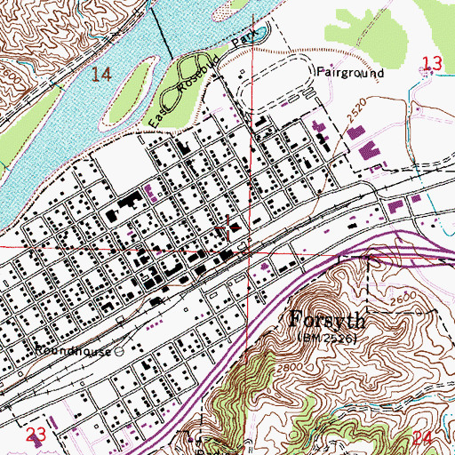 Topographic Map of Rosebud County Courthouse, MT