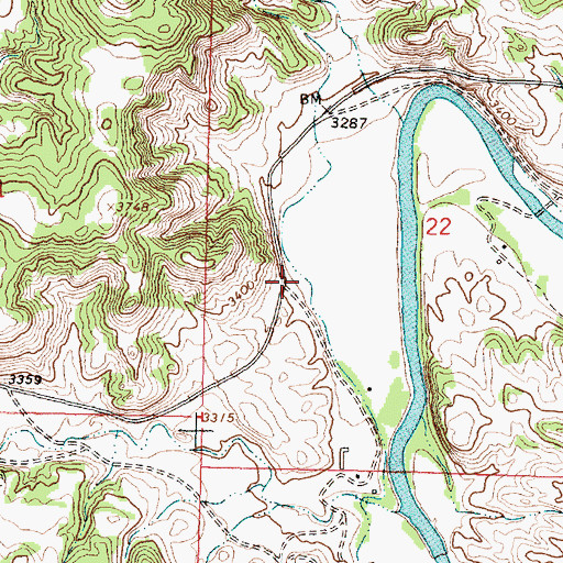 Topographic Map of Four Mile School (historical), MT