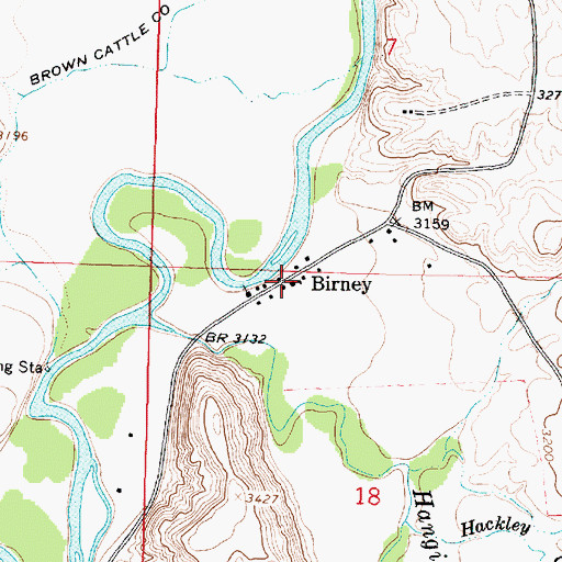 Topographic Map of Birney School, MT