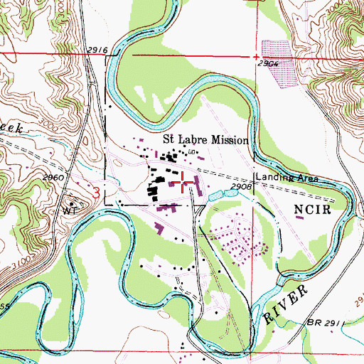 Topographic Map of Saint Labre Indian Catholic School, MT