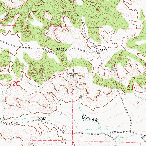 Topographic Map of Pony Creek School (historical), MT