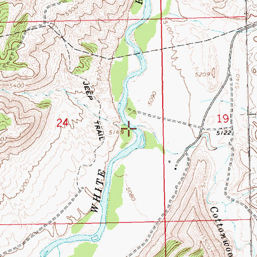 Topographic Map of Cottonwood Creek, CO