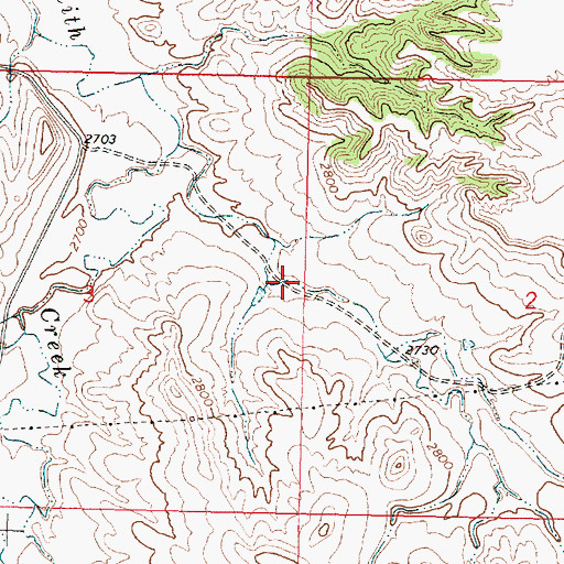 Topographic Map of Smith Creek School (historical), MT