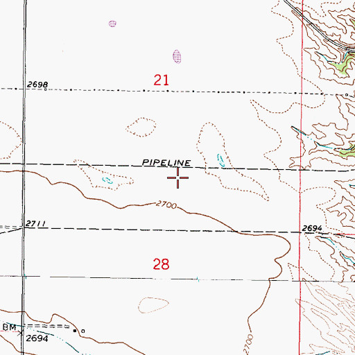 Topographic Map of Rosebud Flat School (historical), MT