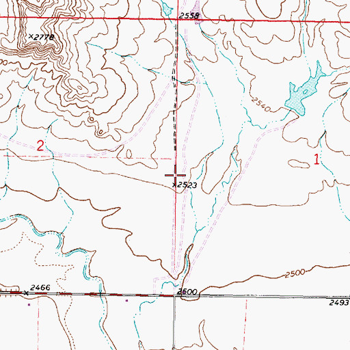 Topographic Map of Thurlow School (historical), MT