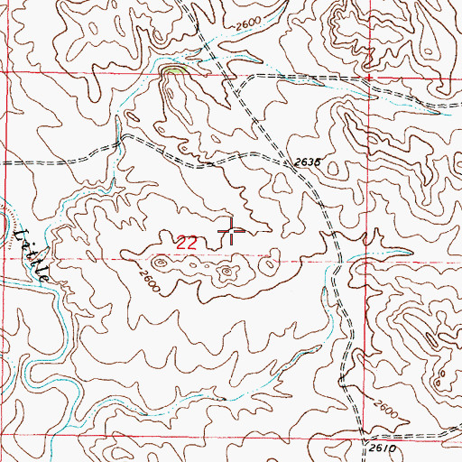 Topographic Map of Hayden School (historical), MT