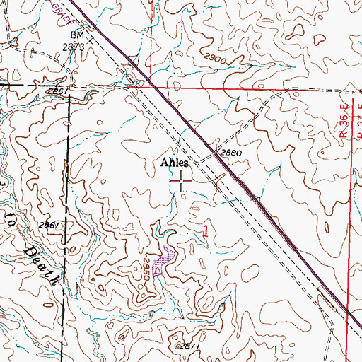 Topographic Map of Ahles School (historical), MT