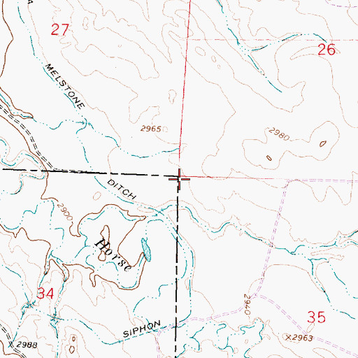 Topographic Map of Horse Creek School (historical), MT