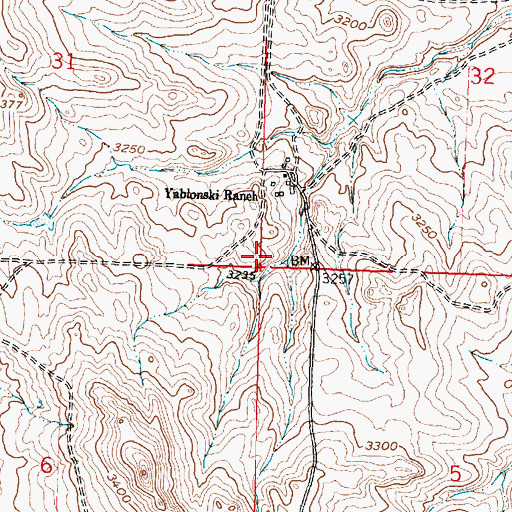 Topographic Map of Rowland School (historical), MT