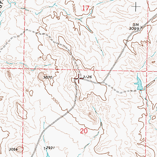 Topographic Map of Petterson School (historical), MT