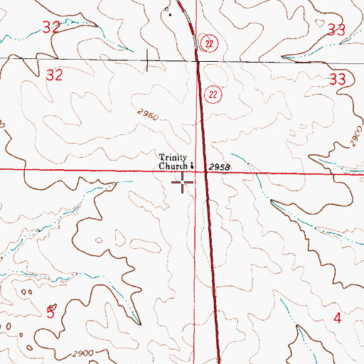 Topographic Map of Angela School (historical), MT