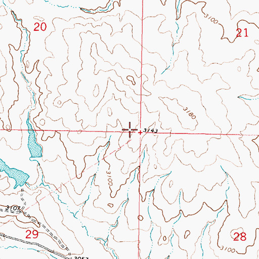Topographic Map of Westcott School (historical), MT