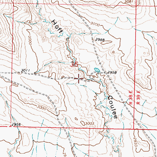 Topographic Map of Cherry Creek School (historical), MT