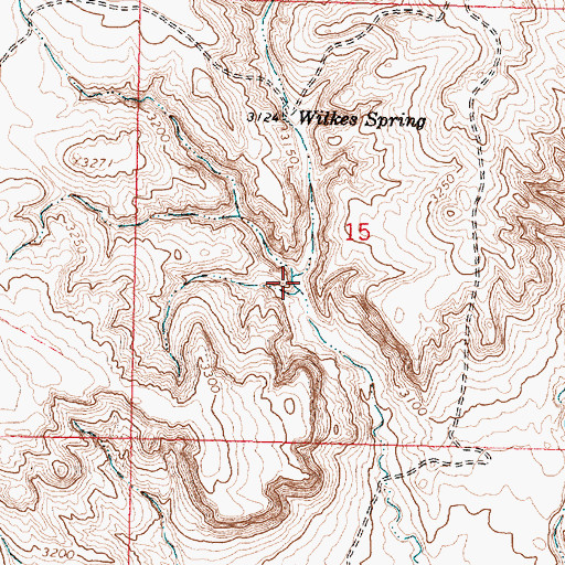 Topographic Map of Mud Springs School (historical), MT