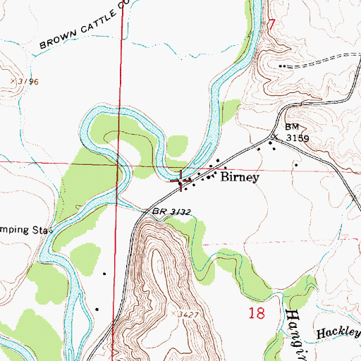Topographic Map of Birney Mennonite Church (historical), MT