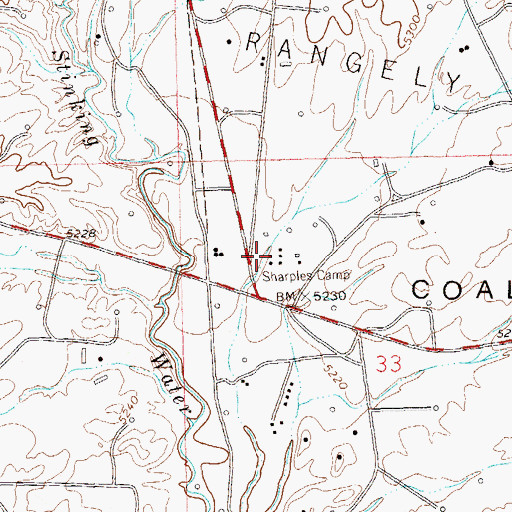 Topographic Map of Sharples Camp, CO
