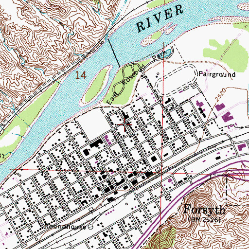 Topographic Map of Immaculate Conception Church, MT