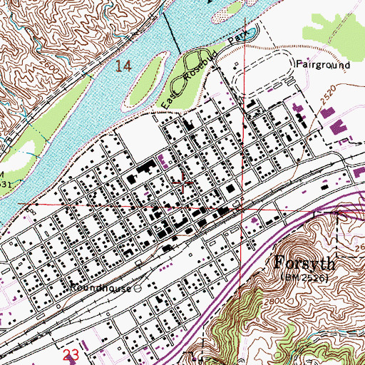 Topographic Map of Assembly of God Church, MT