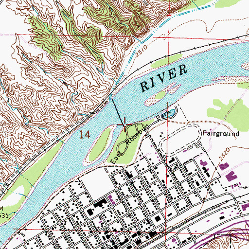 Topographic Map of Rosebud Campground, MT