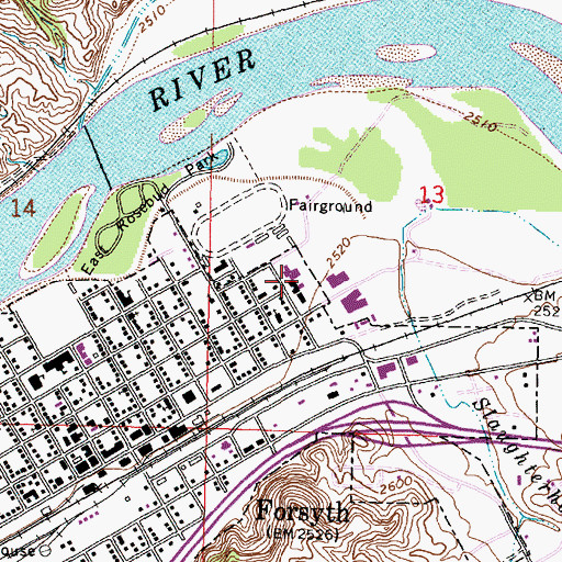 Topographic Map of Forsyth Family Medicine, MT