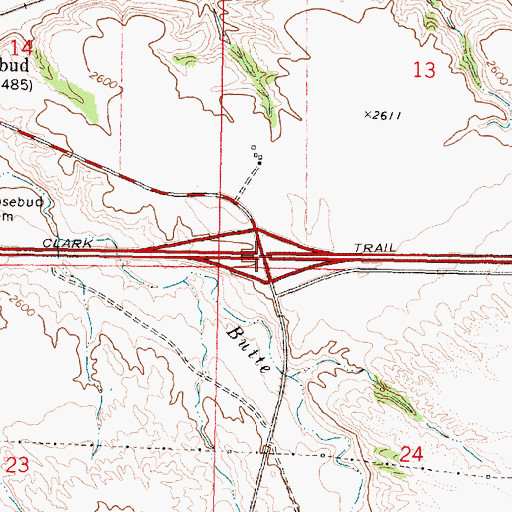 Topographic Map of Interchange 105, MT