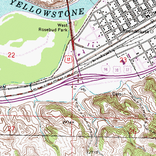 Topographic Map of Interchange 93, MT