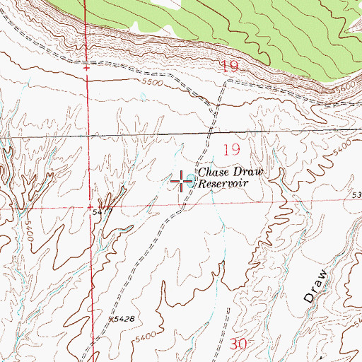 Topographic Map of Chase Draw Reservoir, CO