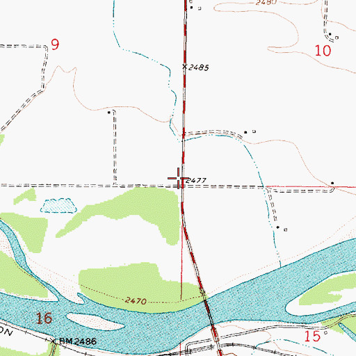 Topographic Map of Rosebud River Historical Marker, MT