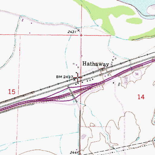 Topographic Map of Hathaway, MT