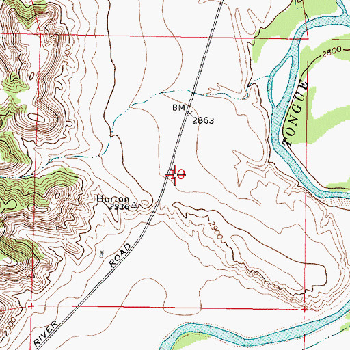 Topographic Map of Geddes Post Office (historical), MT