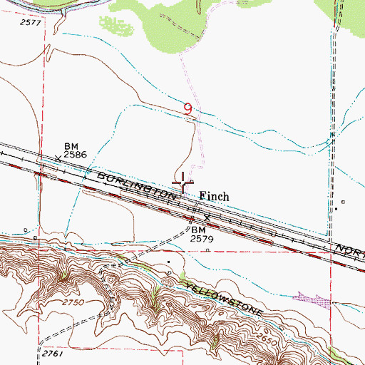 Topographic Map of Finch, MT