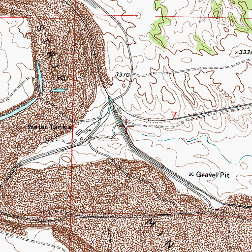 Topographic Map of Cow Creek, MT