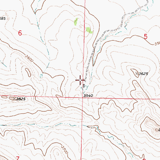 Topographic Map of Castle Rock Post Office (historical), MT