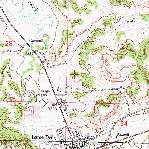 Topographic Map of Camp Crook (historical), MT