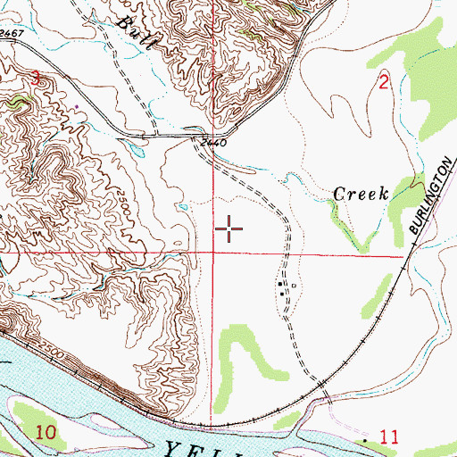 Topographic Map of Bull Creek (historical), MT