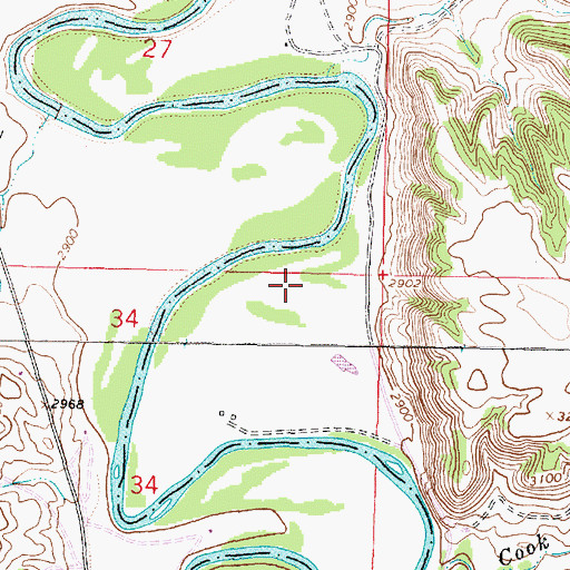 Topographic Map of Bowers Ranch (historical), MT