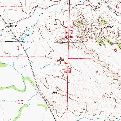 Topographic Map of Basinski Post Office (historical), MT