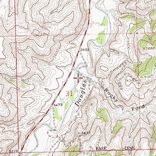 Topographic Map of Rocky Ford Draw, CO