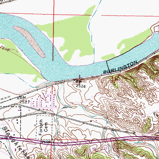 Topographic Map of Alexandria (historical), MT