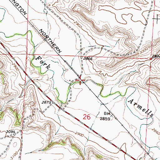 Topographic Map of Moon, MT
