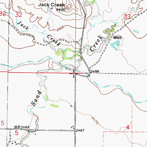 Topographic Map of Sand Creek (historical), MT