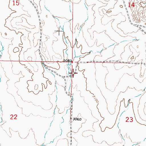 Topographic Map of Maudlin Post Office (historical), MT