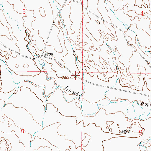 Topographic Map of Louscot Post Office (historical), MT